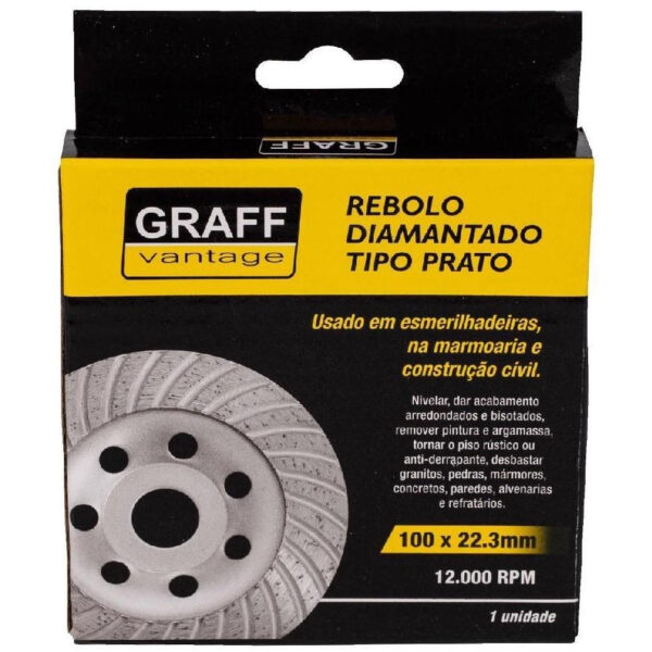 REBOLO DIAMANTADO TIPO PRATO 110 X 22,30 GRAFF VANTAGE