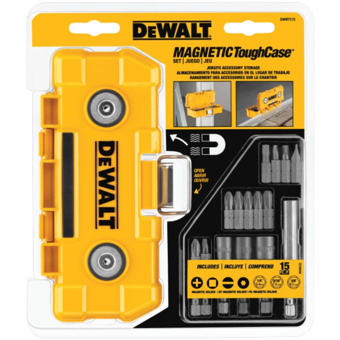 JOGO 15 PONTAS P/PARAF ESTOJO MAGNETICO DEWALT