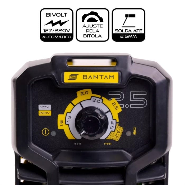FONTE INVERSORA DE SOLDA BANTAM 2.5 DUAL VOLTAGE - 127/220V ESAB - Imagem 3
