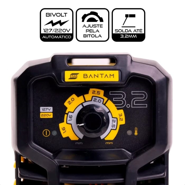 FONTE INVERSORA DE SOLDA BANTAM 3.2 DUAL VOLTAGE - 127/220V ESAB - Imagem 3