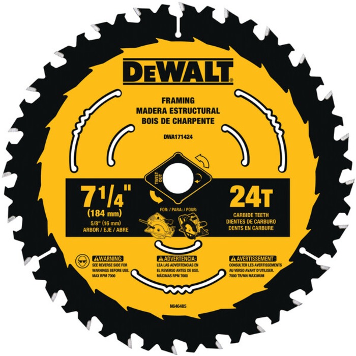 LAMINA P/SERRA CIRCULAR 7.1/4 60D DEWALT