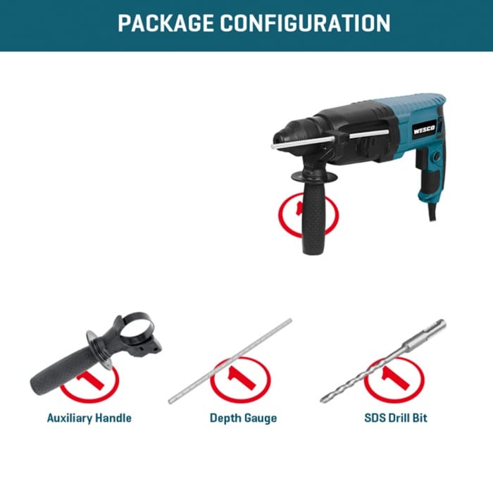 MARTELETE SDS PLUS 800W WESCO WS3212K 200V - Imagem 4