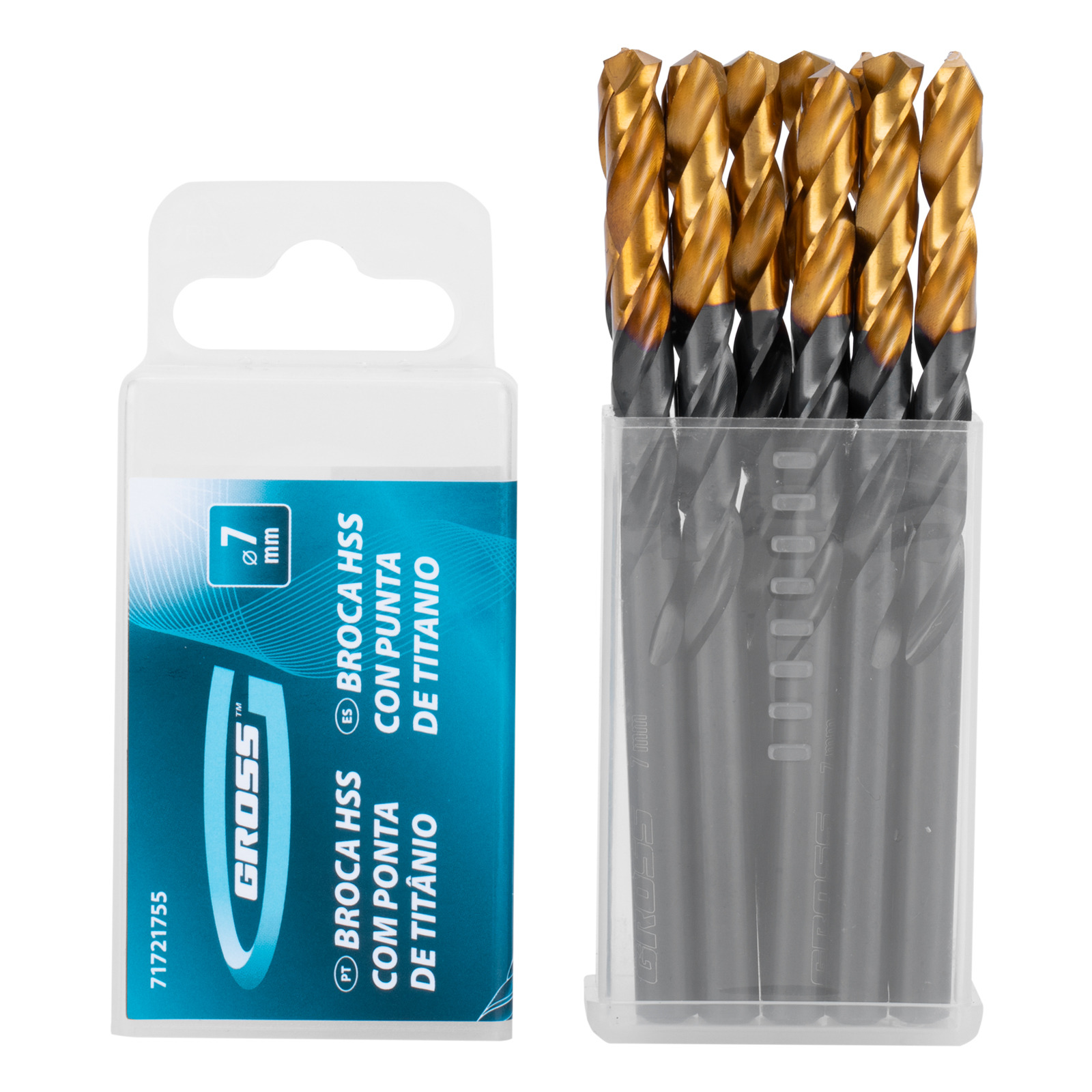 BROCA ACO RAPIDO PROFISSIONAL NITRETO DE TITANIO PARA METAL 7MM GROSS 71721755