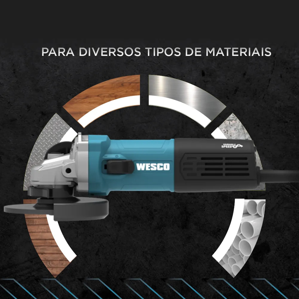 ESMERILHADEIRA ANGULAR 1100W WESCO WS4722-220V - Imagem 2