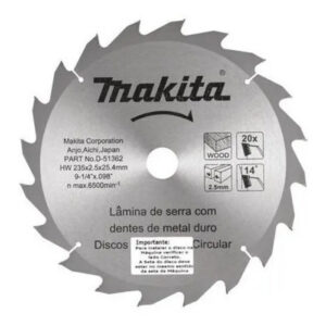 LAMINAS DE SERRA TCT 235 X 25.4MM 20 DENTES MAKITA D-51362