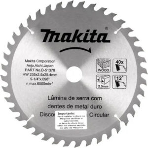 LAMINAS DE SERRA TCT 235 X 25.4MM 40 DENTES MAKITA D-51378