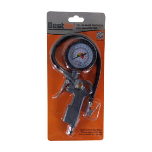 KIT CALIBRADOR MANUAL DE PNEUS C/MANOMETRO ANALOGICO BESTFER BFH1463