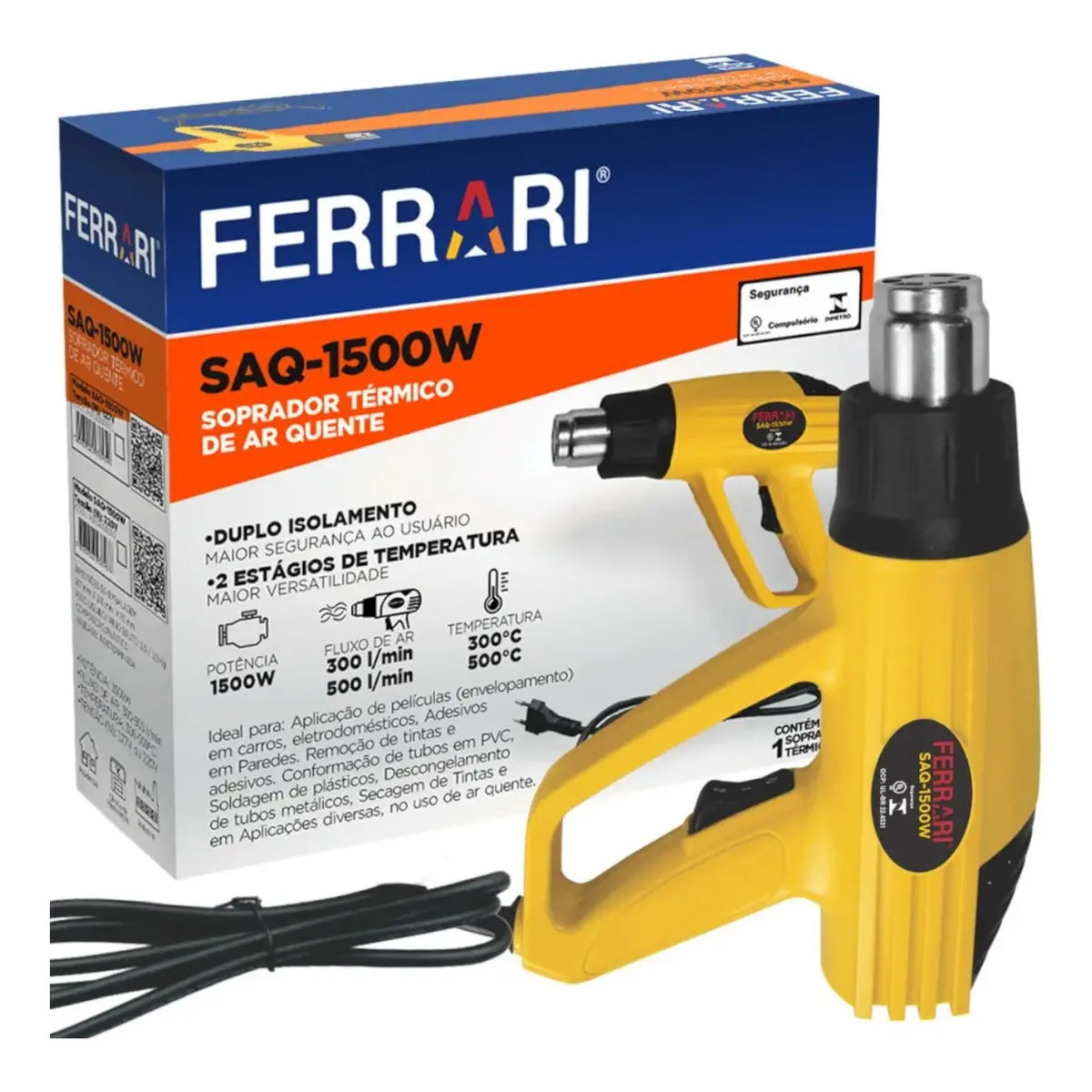 SOPRADOR TERMICO AR QUENTE 1500W 127V FERRARI ABS3010001 - Imagem 3
