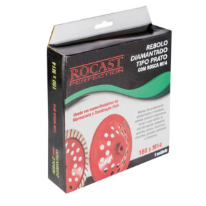 REBOLO DIAMANTADO TIPO PRATO C/ROSCA - 180 X M14 ROCAST 254,0004