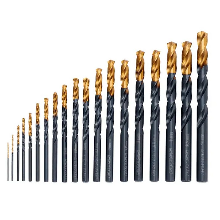 JOGO DE BROCAS ACO RAPIDO REVESTIMENTO DE NITRETO DE TITANIO 1-10MM 19PCS GROSS 7232155 - Imagem 3