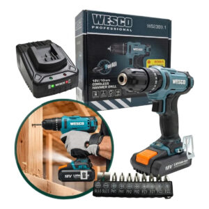 FURAD/PARAF DE IMPACTO 18V + KIT DE BROCAS CILINDRICAS 5PÇS WESCO